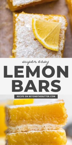 Images of sliced easy lemon bars from Beyond the Butter®.