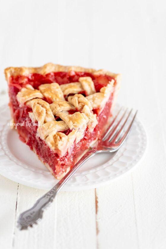 Easy Strawberry Rhubarb Pie Recipe | All Images © Beyond the Butter, LLC