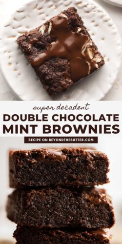 Images of double chocolate mint brownies from Beyond the Butter®.