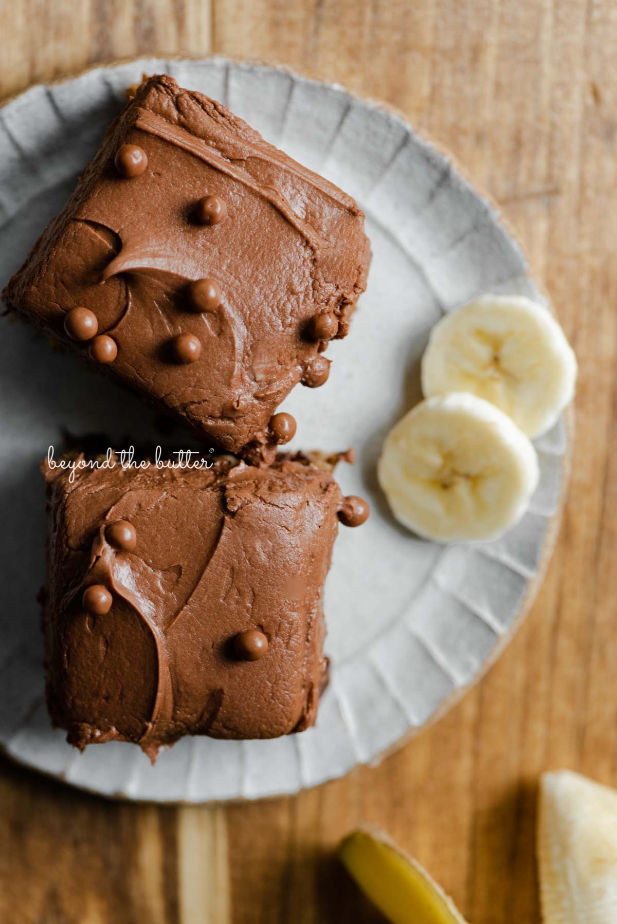 Dessert plate with slices of banana snack cake | All images © Beyond the Butter®