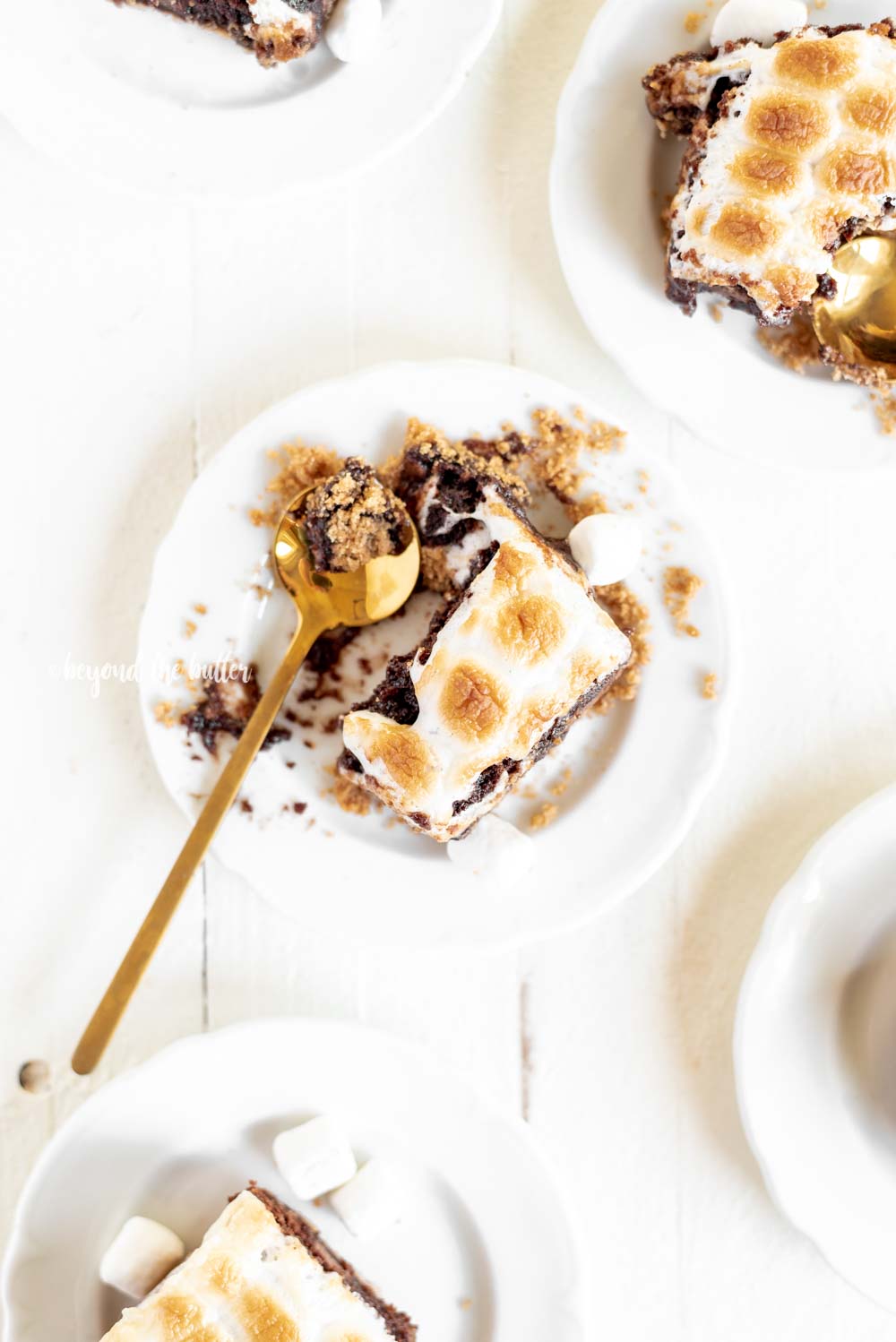 Classic S'mores Brownies with graham cracker crust | All Images © Beyond the Butter, LLC