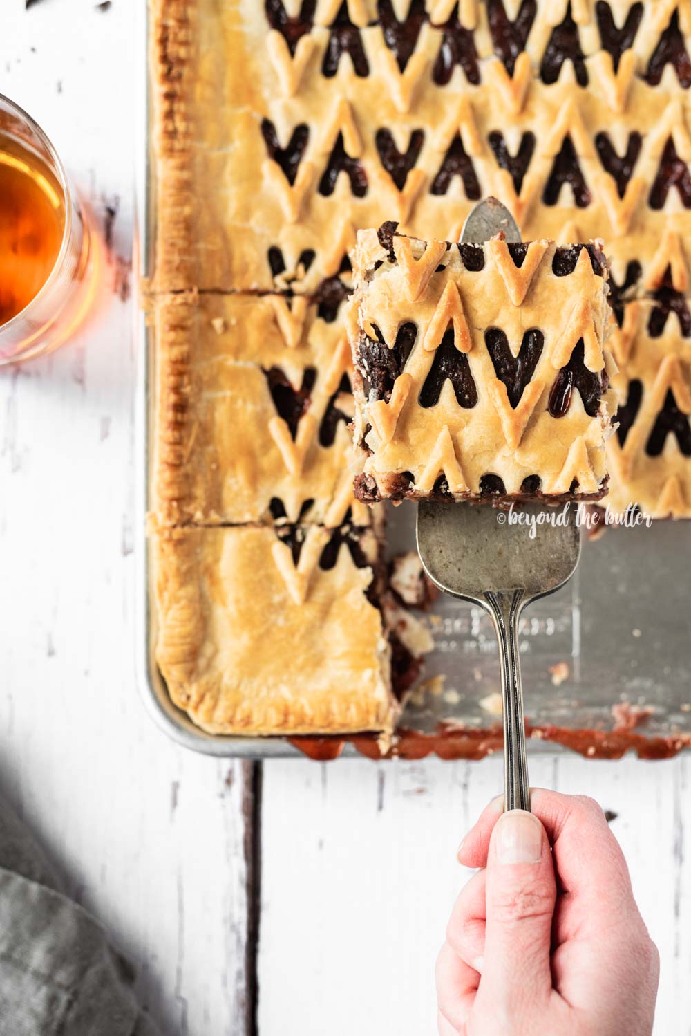 Chocolate Cherry Bourbon Slab Pie recipe | All Images © Beyond the Butter, LLC