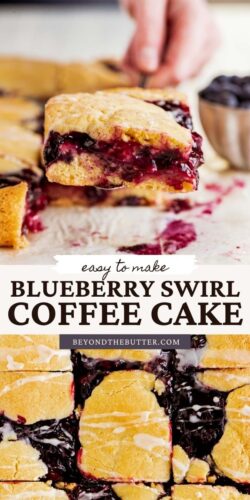 Images of blueberry swirl coffee cake from Beyond the Butter®.