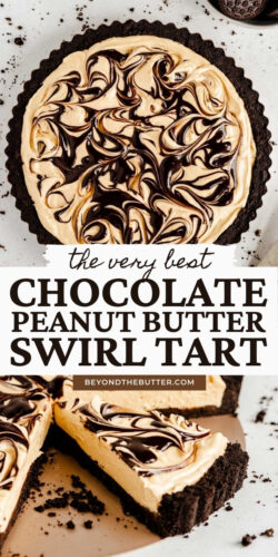 Images of chocolate peanut butter swirl tart from Beyond the Butter®.