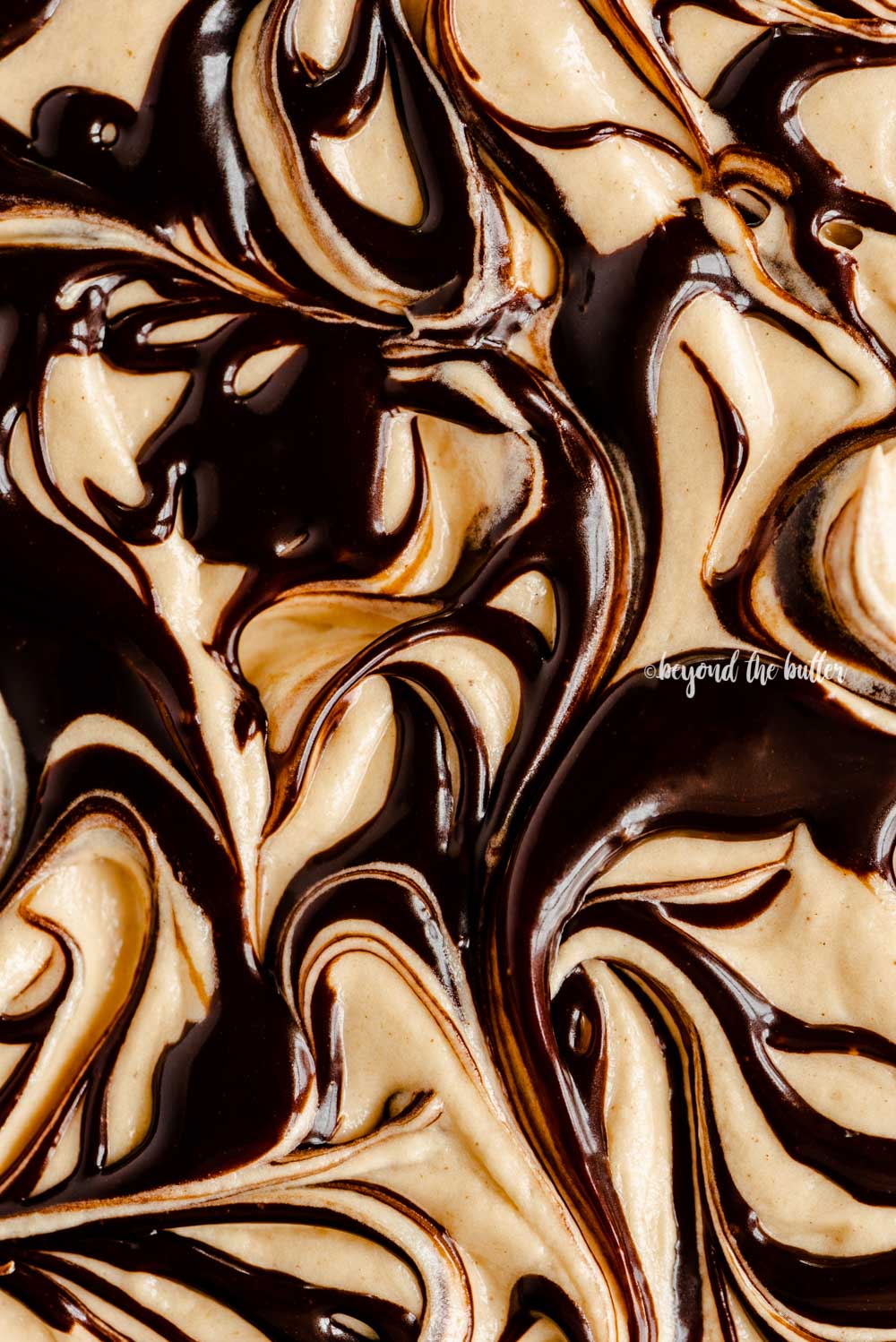 Closeup overhead image of chocolate peanut butter swirls | All Images © Beyond the Butter™