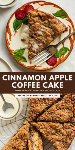 Images of cinnamon apple coffee cake from Beyond the Butter®.