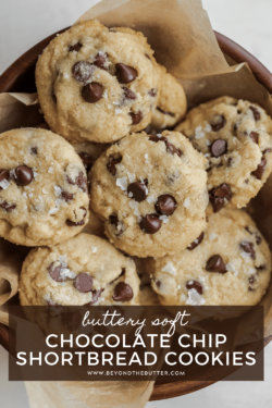 Image of chocolate chip shortbread cookies from Beyond the Butter®.