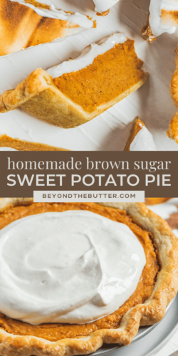 Image of homemade brown sugar sweet potato pie from Beyond the Butter®.