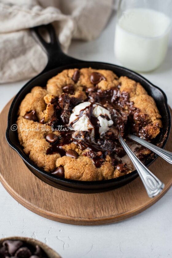 Brown Butter Chocolate Chip Skillet Cookie