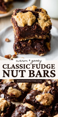 Images of classic fudge nut bars from Beyond the Butter®.