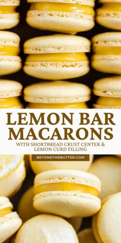 Images of lemon bar macarons from Beyond the Butter®.