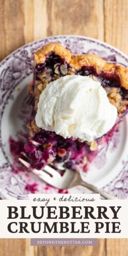 Image of blueberry crumble pie from Beyond the Butter®.