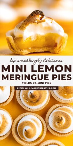 Images of mini lemon meringue pies from Beyond the Butter®.