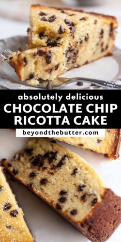 Images of chocolate chip ricotta cake from Beyond the Butter®.